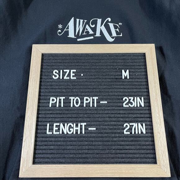 Awake Embroidered Black Pullover Hoodie Adult Sz M New - Picture 5 of 5